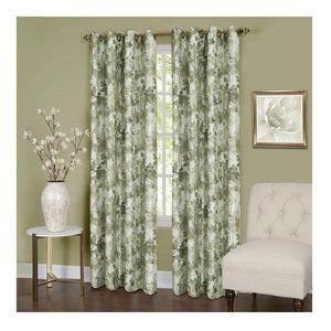3 Achim Tranquil Lined Grommet Black Out Curtain Greenery Panels 50x84 NEW
